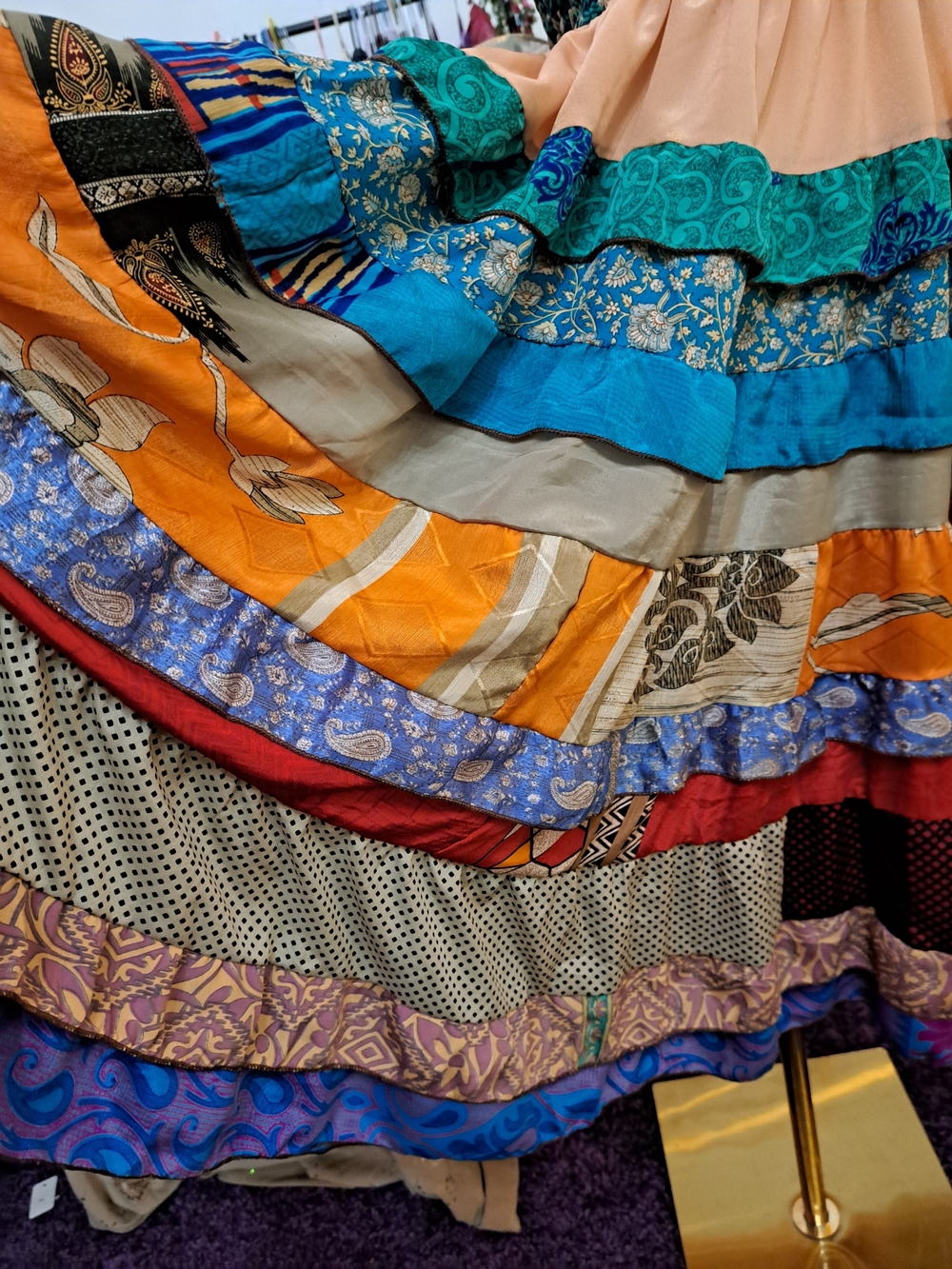 THE WANDERING GARDEN • NEW One-of-a-Kind Patchwork Sari Maxi Dress • OS - Picture 8 of 8